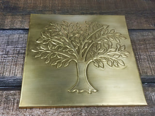 Handmade Brass Tree of Life Metal Tile Art Decor