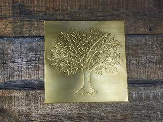 Handmade Brass Tree of Life Metal Tile Art Decor
