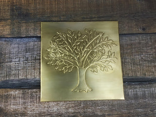 Handmade Brass Tree of Life Metal Tile Art Decor