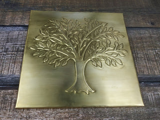 Handmade Brass Tree of Life Metal Tile Art Decor