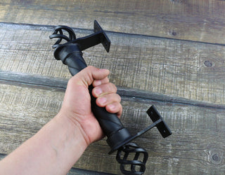 Hand Forged Wrought Iron Door Handle: Barn Door Decor