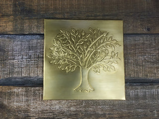 Handmade Brass Tree of Life Metal Tile Art Decor