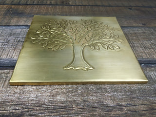 Handmade Brass Tree of Life Metal Tile Art Decor