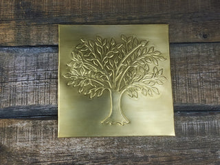 Handmade Brass Tree of Life Metal Tile Art Decor