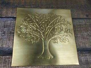 Handmade Brass Tree of Life Metal Tile Art Decor