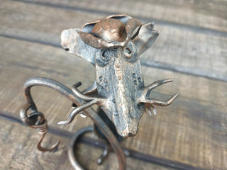 Handmade Forged Iron Pirate Rat Sculpture: Metal Art Decor