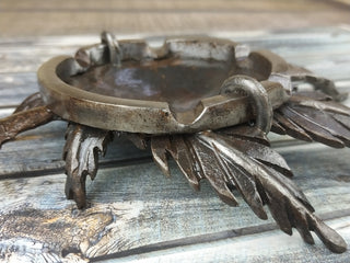 Metal ashtray, Ashtray hemp, Forged ashtray, Iron ashtray, Iron gifts, Forged sculpture, Iron ornaments, Forged gifts