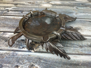 Metal ashtray, Ashtray hemp, Forged ashtray, Iron ashtray, Iron gifts, Forged sculpture, Iron ornaments, Forged gifts