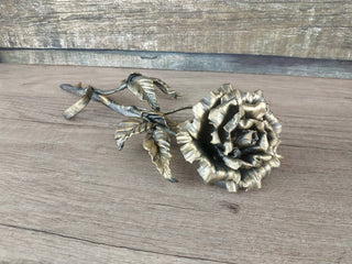 Handmade Forged Iron Rose: Metal Sculpture, Home Decor