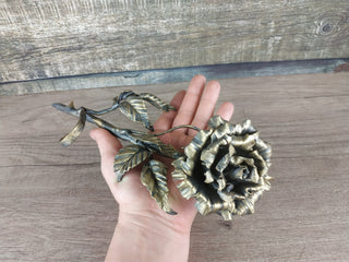 Handmade Forged Iron Rose: Metal Sculpture, Home Decor