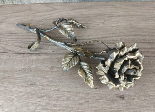 Handmade Forged Iron Rose: Metal Sculpture, Home Decor