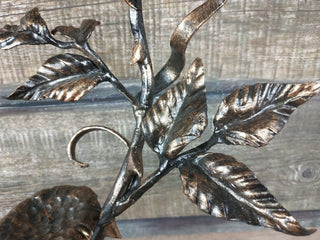 Handmade Forged Iron Rose Candlestick: Metal Flower Sculpture