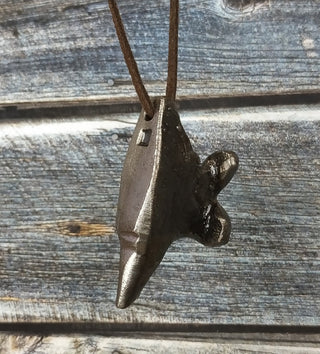 Handmade Forged Iron Anvil Amulet - Viking Necklace