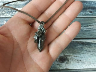 Forged Iron Acorn Necklace: Handmade Metal Amulet
