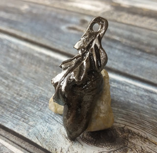 Forged Iron Acorn Necklace: Handmade Metal Amulet
