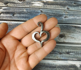 Forged Metal Heart Amulet: Handmade Iron Necklace Keychain