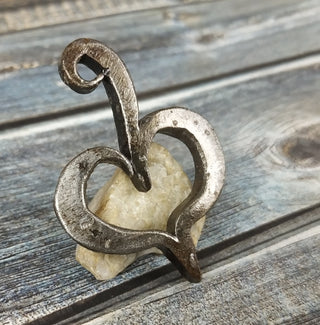 Forged Metal Heart Amulet: Handmade Iron Necklace Keychain