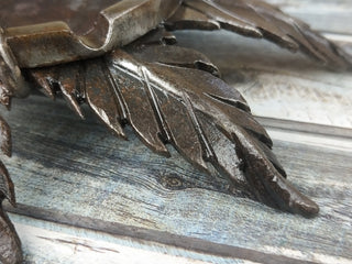 Handmade Forged Iron Ashtray: Metal Hemp Ornament