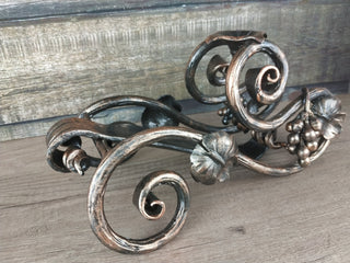 Hand Forged Iron Wine Bottle Holder: Rustic Bar & Home Decor