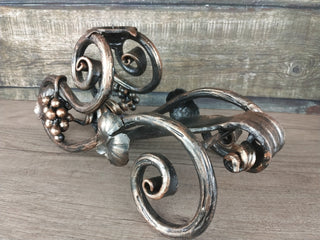 Hand Forged Iron Wine Bottle Holder: Rustic Bar & Home Decor