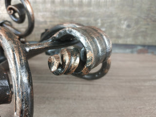 Hand Forged Iron Wine Bottle Holder: Rustic Bar & Home Decor