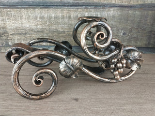 Hand Forged Iron Wine Bottle Holder: Rustic Bar & Home Decor