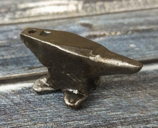 Handmade Forged Iron Anvil Amulet - Viking Necklace