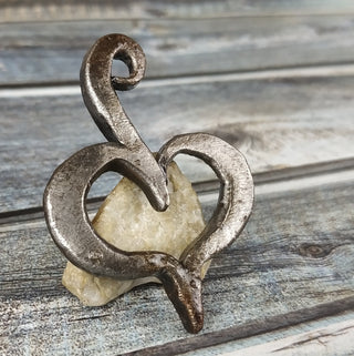 Forged Metal Heart Amulet: Handmade Iron Necklace Keychain