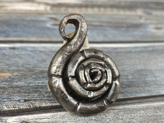 Forged Iron Snail Necklace: Handmade Metal Amulet