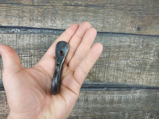 Hand Forged Iron Hook: Rustic Robe Hanger, Wall Mounted