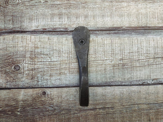 Hand Forged Iron Hook: Rustic Robe, Towel, or Coat Hanger