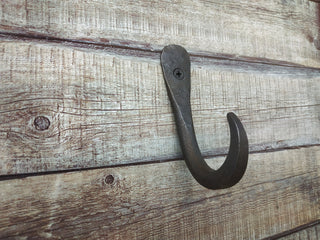 Hand Forged Iron Hook: Rustic Robe, Towel, or Coat Hanger