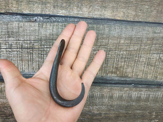 Hand Forged Iron Hook: Rustic Robe, Towel, or Coat Hanger