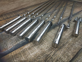Hand Forged Stainless Steel Grilling Set: Skewers & Meat Fork