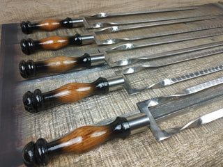 Grilling Set, Stainless Steel Skewers, Birthday Gift, Grill Tools, Grilling Gift, Hand Forged, Grill Utensils, Iron Gifts, Steel Gift