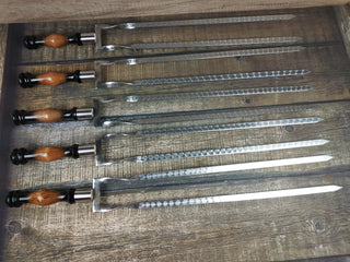 Grilling Set, Stainless Steel Skewers, Birthday Gift, Grill Tools, Grilling Gift, Hand Forged, Grill Utensils, Iron Gifts, Steel Gift