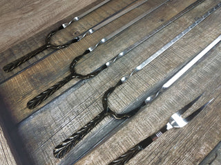 Grilling Set, Gift Set, Birthday Gift, Stainless Steel Skewers, Grill Tools, Grilling Gifts, Hand Forged, Grill Utensils, Iron Gifts