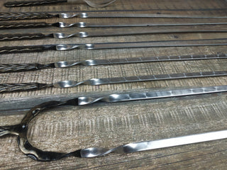 Grilling Set, Grill Tools, Grilling Gift, Hand Forged, Grill Utensils, Iron Gifts, Steel Gift, Kebab Skewers, Stainless Steel Skewers