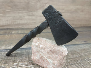 Forged Iron Viking Axe Amulet Necklace: Handmade Pendant