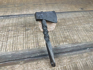 Forged Iron Viking Axe Amulet Necklace: Handmade Pendant