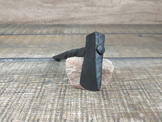 Forged Iron Viking Axe Amulet Necklace: Handmade Pendant