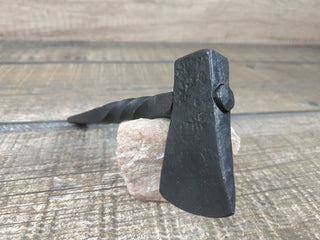 Forged Iron Viking Axe Amulet Necklace: Handmade Pendant