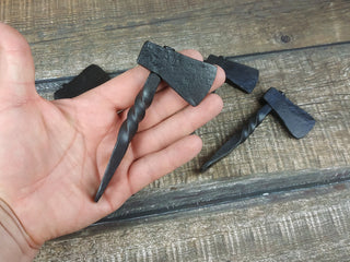 Handmade Forged Iron Viking Axe Amulet Necklace (5pcs)