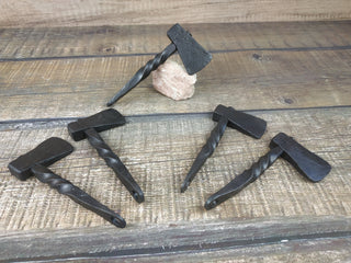 Handmade Forged Iron Viking Axe Amulet Necklace (5pcs)