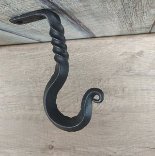 Hand Forged Iron Hook: Rustic Robe Hanger, Kitchen or Hallway Hook