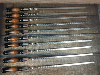 Grilling Set, Grilling Gift, Hand Forged, Grill Utensils, Iron Gifts, Steel Gift, Cookware For, Stainless Steel Skewers, Birthday Gift,