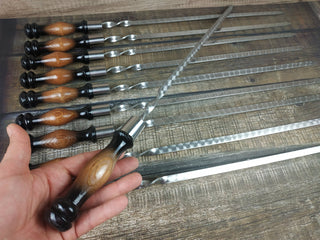 Grilling Set, Grilling Gift, Hand Forged, Grill Utensils, Iron Gifts, Steel Gift, Cookware For, Stainless Steel Skewers, Birthday Gift,