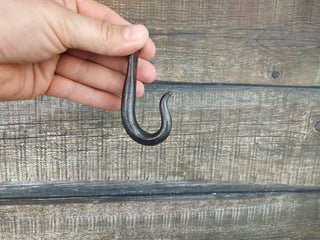 Hand Forged Iron Hook: Rustic Robe Hanger, Wall Mounted