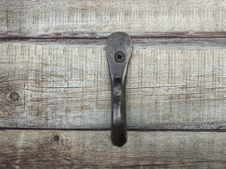Hand Forged Iron Hook: Rustic Robe Hanger, Wall Mounted