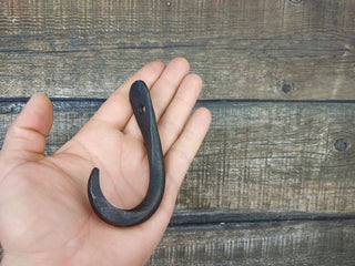 Hand Forged Iron Hook: Rustic Robe, Towel, or Coat Hanger